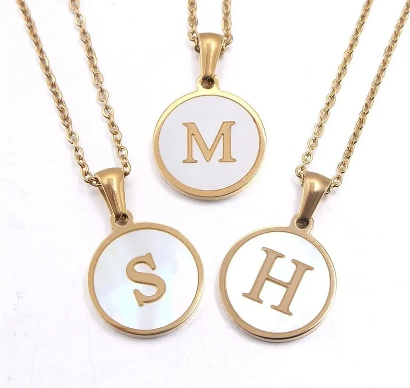 Minar Dainty Stainless Steel Round Shell 26 Letter Pendant Necklace for Women Golden Chain Chokers Necklaces Minimalist Jewelry
Minar Dainty Stainless Steel Round Shell 26 Letter Pendant Necklace for Women Golden Chain Chokers Necklaces Minimalist Jewelry