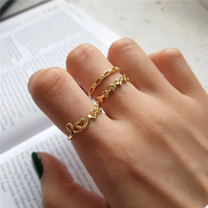 A00456 Genuine 925 Sterling Silver Gold Letter Love Leaf Chain Finger Open Ring for Fashion Women Korean Jewelry
A00456 Genuine 925 Sterling Silver Gold Letter Love Leaf Chain Finger Open Ring for Fashion Women Korean Jewelry