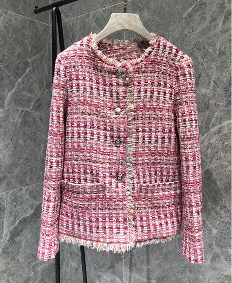 High Quality Women Autumn Vintage Elegant Tweed Woven Ladies Slim Temperament Plaid Short Jacket Coat
High Quality Women Autumn Vintage Elegant Tweed Woven Ladies Slim Temperament Plaid Short Jacket Coat