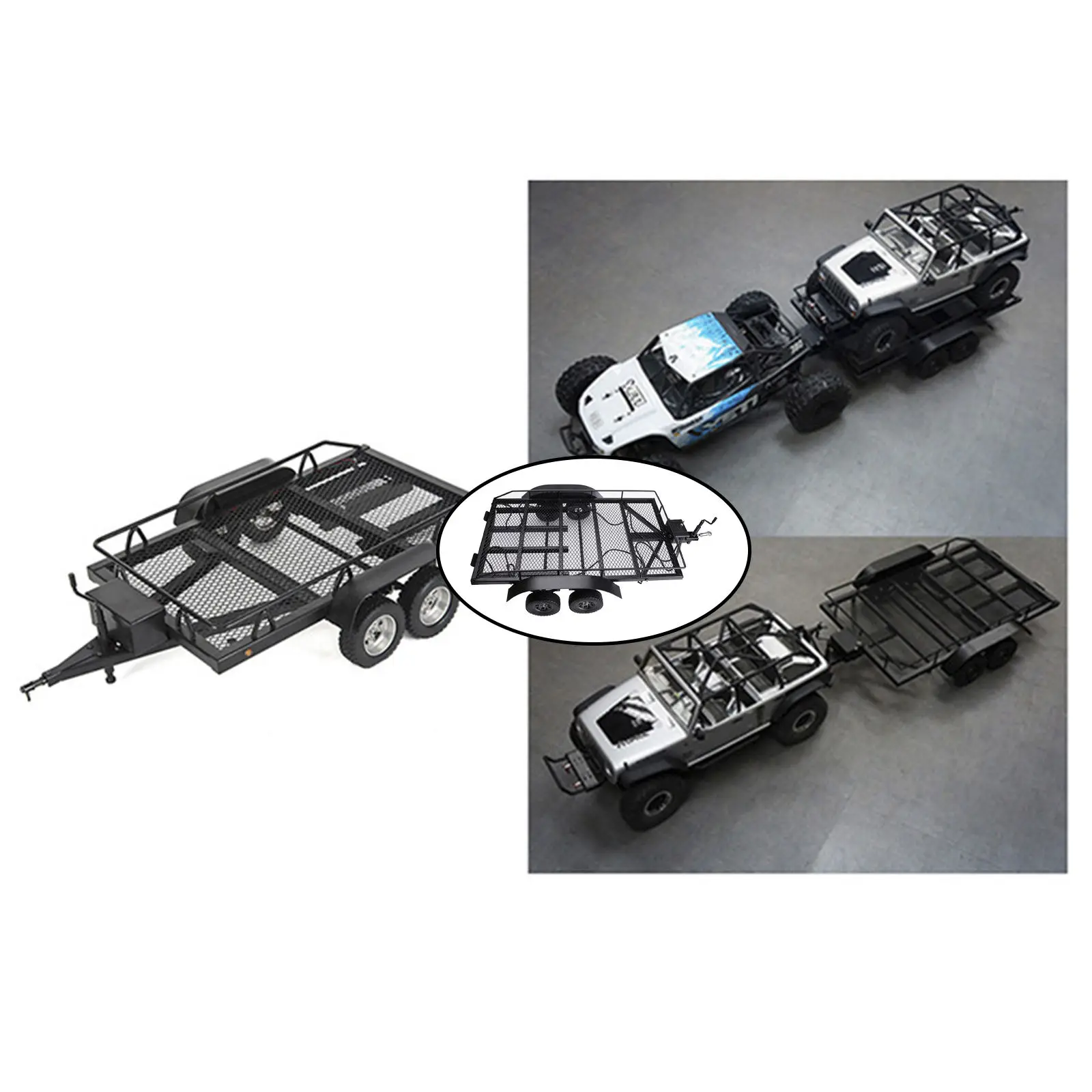 Metal Dual Axle Scale Trailer 1/10 RC Car Accessory RC Crawler Truck for TRX4 SCX10 Gen8
Metal Dual Axle Scale Trailer 1/10 RC Car Accessory RC Crawler Truck for TRX4 SCX10 Gen8