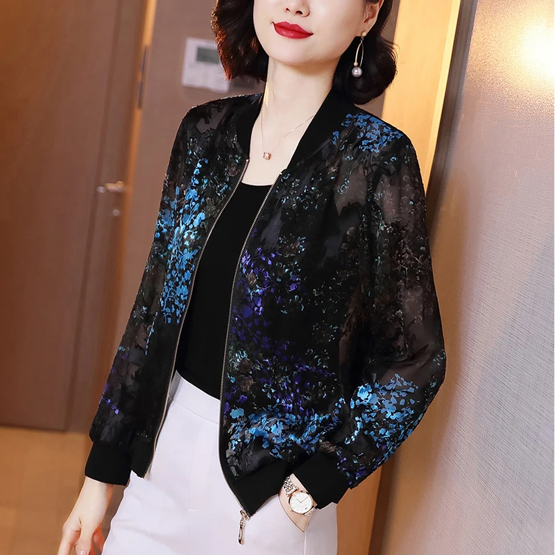 Plus Size Jackets Women 2021 Fashion Summer Women's Print Lace Basic Jacket Thin Bomber Female Baseball Jacket Sunscreen Clothes
Plus Size Jackets Women 2021 Fashion Summer Women's Print Lace Basic Jacket Thin Bomber Female Baseball Jacket Sunscreen Clothes