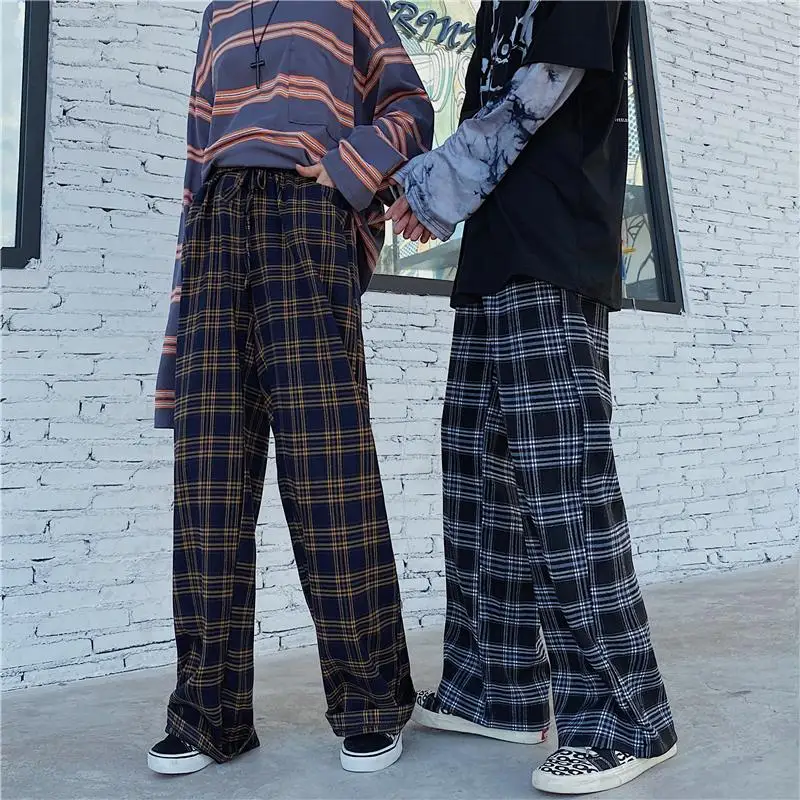 Retro Men And Women Plaid Pants Ins Trend Casual Street College Style Wide-Legged Straight Wide-Leg Pants Loose Lazy Trousers
Retro Men And Women Plaid Pants Ins Trend Casual Street College Style Wide-Legged Straight Wide-Leg Pants Loose Lazy Trousers