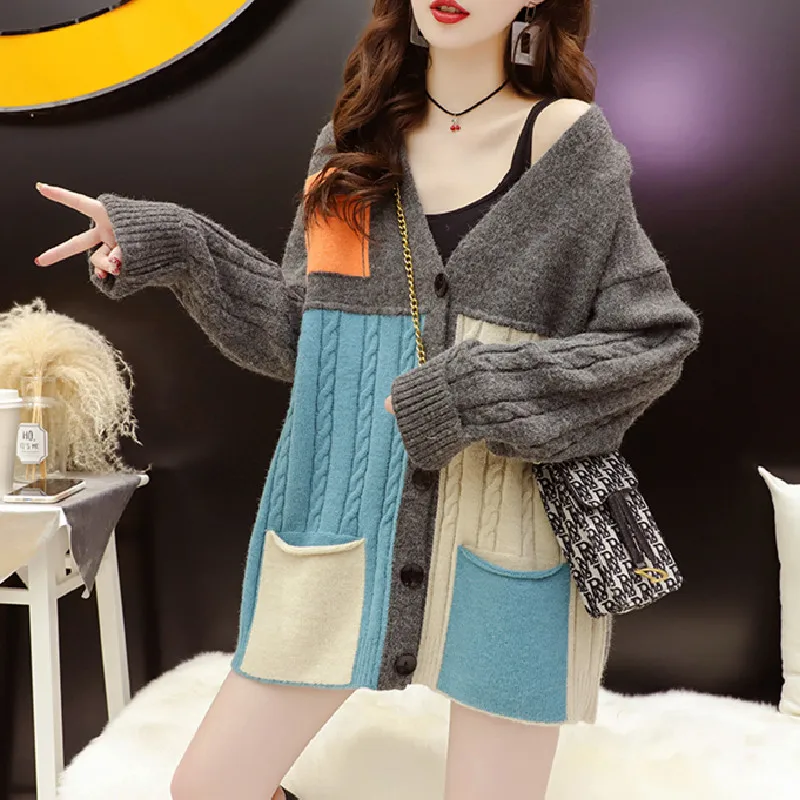 Spring Autumn Vintage Knitting Cardigan Womens 2021 New Korean Fashion Loose All-Match Long Sleeve Sweater Coat Tops Female A933
Spring Autumn Vintage Knitting Cardigan Womens 2021 New Korean Fashion Loose All-Match Long Sleeve Sweater Coat Tops Female A933