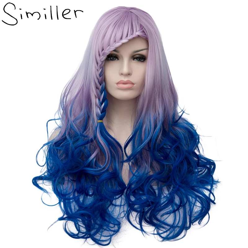 Similler Women Long Curly Wigs Heat Resistance Fiber Highlights Ombre Hair Wig with Braids Pink + Blue Yellow + Green
Similler Women Long Curly Wigs Heat Resistance Fiber Highlights Ombre Hair Wig with Braids Pink + Blue Yellow + Green