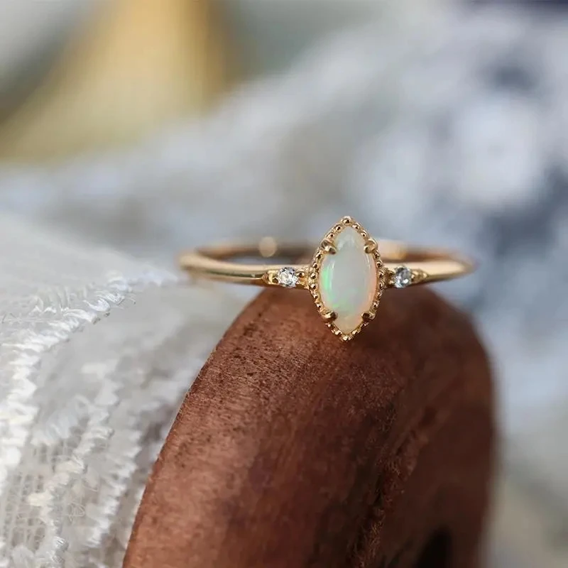 Japanese Style Mild Luxury Diamond Water Drop Opal Ring S925 Sterling Silver Inlaid Simple Overlay Ins Normcore Style Ring
Japanese Style Mild Luxury Diamond Water Drop Opal Ring S925 Sterling Silver Inlaid Simple Overlay Ins Normcore Style Ring