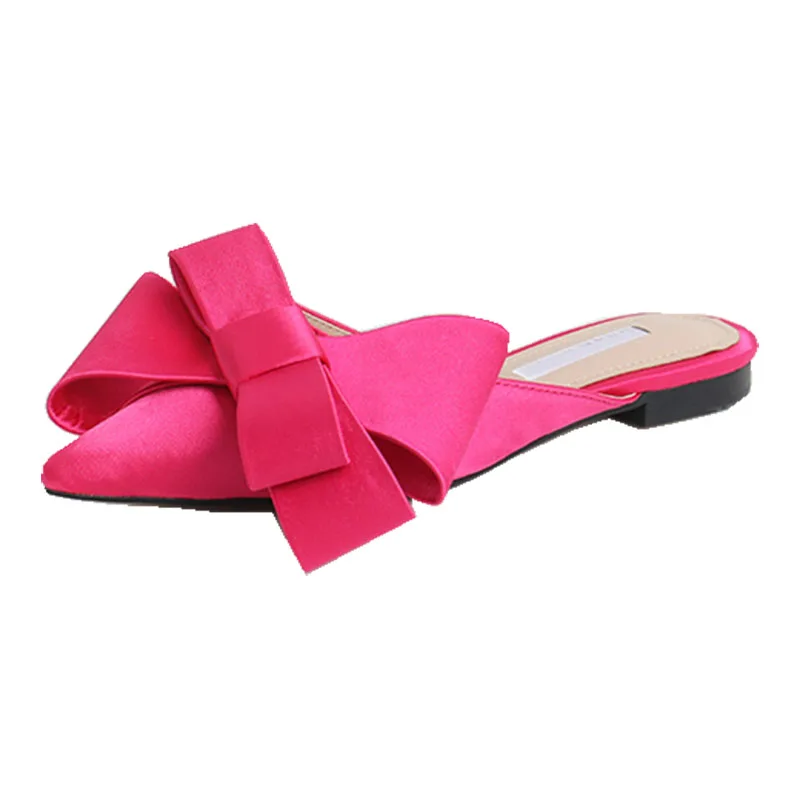 2018 spring and summer women's shoes Korean silk satin Pointed bow tie slippers Baotou flat heel sets semi slippers
2018 spring and summer women's shoes Korean silk satin Pointed bow tie slippers Baotou flat heel sets semi slippers