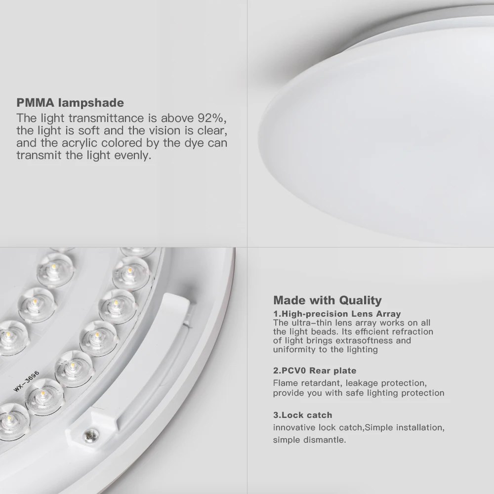 Smart LED ceiling light WIFI voice control RGB dimming APP control living room bedroom kitchen ceiling lamp
Smart LED ceiling light WIFI voice control RGB dimming APP control living room bedroom kitchen ceiling lamp