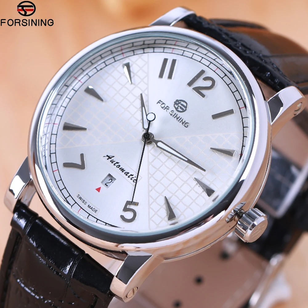 

Forsining Minimalist Men's Mechanical Watch Black Slim Dial Automatic Casual Genuine Leather Clock Male Wristwatch Relogio Saati