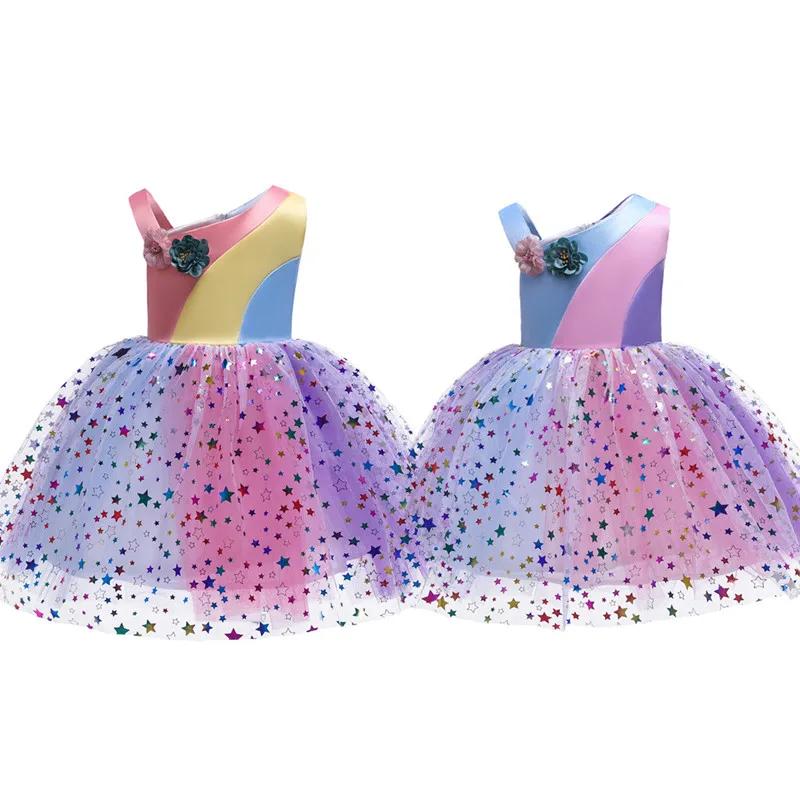 Rainbow Color Matching Girls Dress Star Sequin Sleeveless Summer Gauze Party Lovely Princess Lace Knee-Length
Rainbow Color Matching Girls Dress Star Sequin Sleeveless Summer Gauze Party Lovely Princess Lace Knee-Length