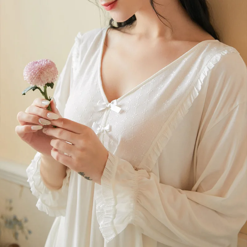 Women Cotton Pajamas White Long Sleeve Sleep Tops Bottoms Trousers Victorian Vintage Pyjama Sets Princess Sleepwear Room Wear
Women Cotton Pajamas White Long Sleeve Sleep Tops Bottoms Trousers Victorian Vintage Pyjama Sets Princess Sleepwear Room Wear