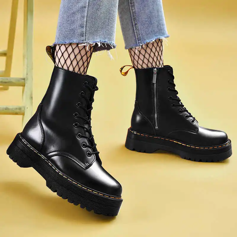 1460 Martin boots women's Jadon thick bottom side zipper 8-hole leather women's middle tube muffin bottom British
1460 Martin boots women's Jadon thick bottom side zipper 8-hole leather women's middle tube muffin bottom British