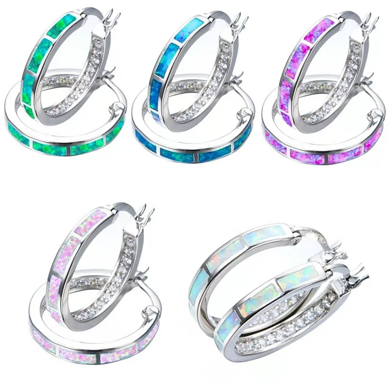 5 Colors Silver Color Large Circle Colorful Opal Inlaid White Crystal Rhinestone Zircon Hoop Earrings for Women Party Jewelry
5 Colors Silver Color Large Circle Colorful Opal Inlaid White Crystal Rhinestone Zircon Hoop Earrings for Women Party Jewelry