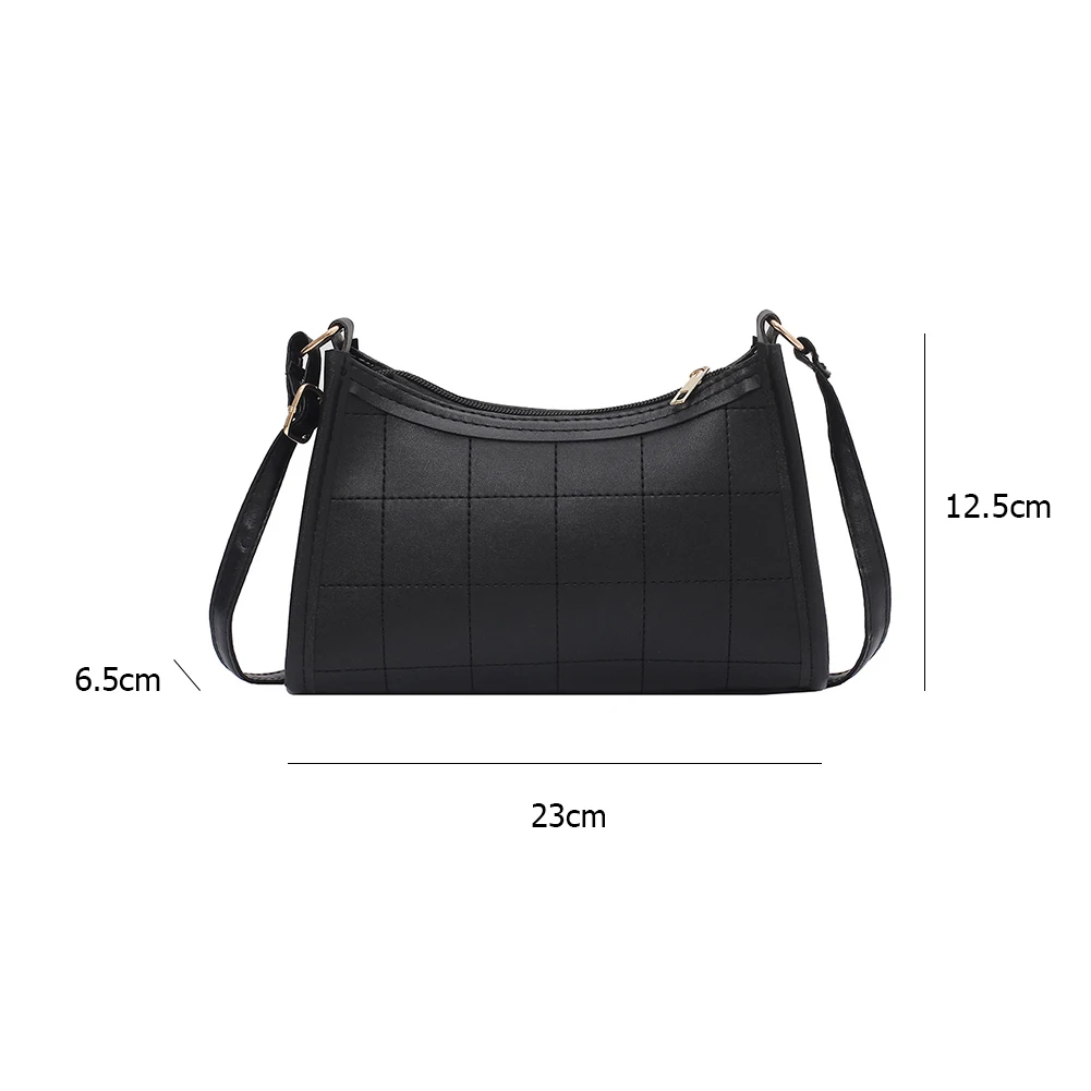 Ladies Shoulder Bags Female PU Zipper Retro Solid Color Checker Women Hobos Bag Youth Ladies Simple Versatile Bag
Ladies Shoulder Bags Female PU Zipper Retro Solid Color Checker Women Hobos Bag Youth Ladies Simple Versatile Bag