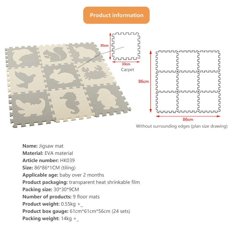 9Pcs/Set Children Foam Carpet Baby Puzzle Mat Kids Play Mat Exercise Tiles Crawling Carpet Soft Climbing Pad EVA Toddler Toys
9Pcs/Set Children Foam Carpet Baby Puzzle Mat Kids Play Mat Exercise Tiles Crawling Carpet Soft Climbing Pad EVA Toddler Toys