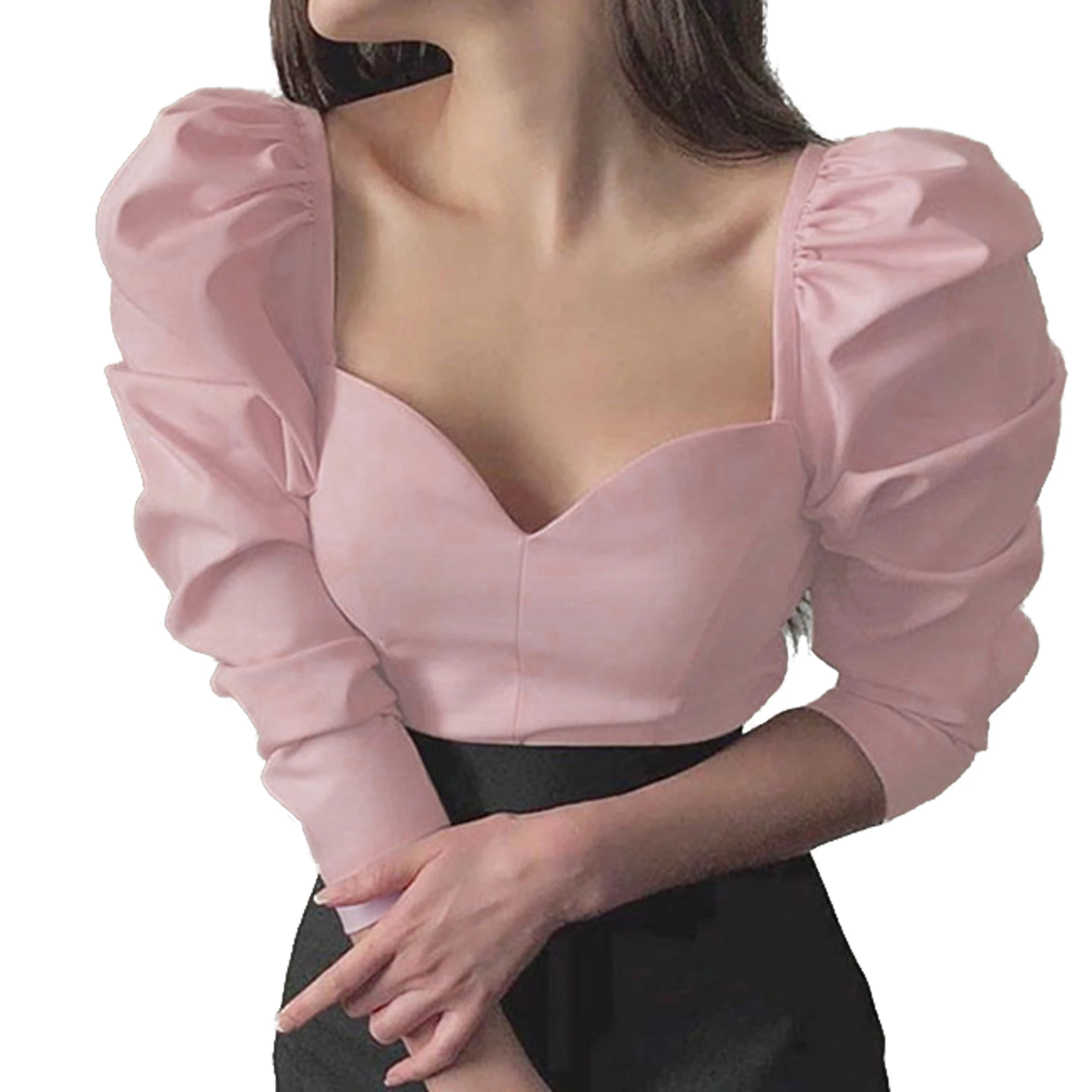 Women's T-Shirts Long Puff Sleeve Tops Elegant V Neck Solid Color Black White Slim Fit Work Travel Party T Shirt
Women's T-Shirts Long Puff Sleeve Tops Elegant V Neck Solid Color Black White Slim Fit Work Travel Party T Shirt