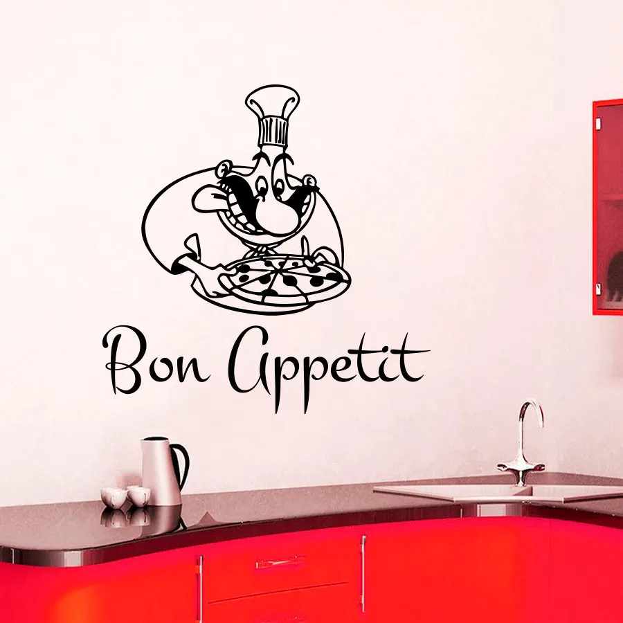 Bon Appetit Chef With Pizza Wall Sticker Creative Kitchen Wall Decal Waterproof Self Adhesive Tile Home Decor
Bon Appetit Chef With Pizza Wall Sticker Creative Kitchen Wall Decal Waterproof Self Adhesive Tile Home Decor
