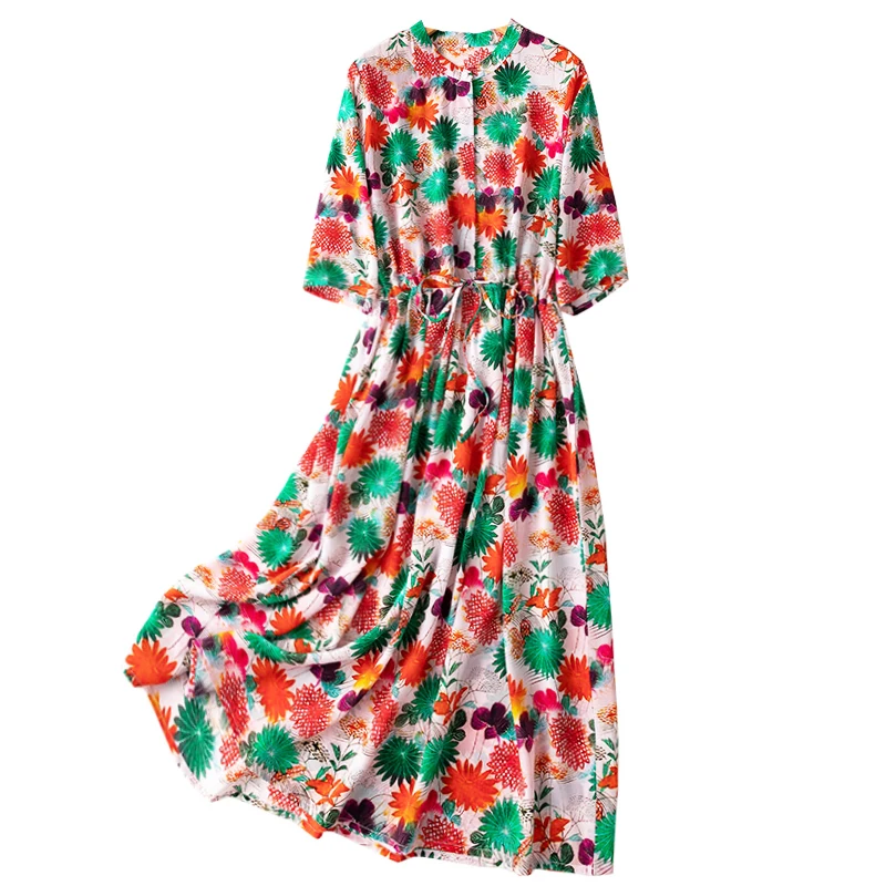 SHUCHAN Dress Summer 2021 Bohemian Silk A-LINE Mid-Calf O-Neck Summer Print Vestido Midi Elegante A-LINE
SHUCHAN Dress Summer 2021 Bohemian Silk A-LINE Mid-Calf O-Neck Summer Print Vestido Midi Elegante A-LINE