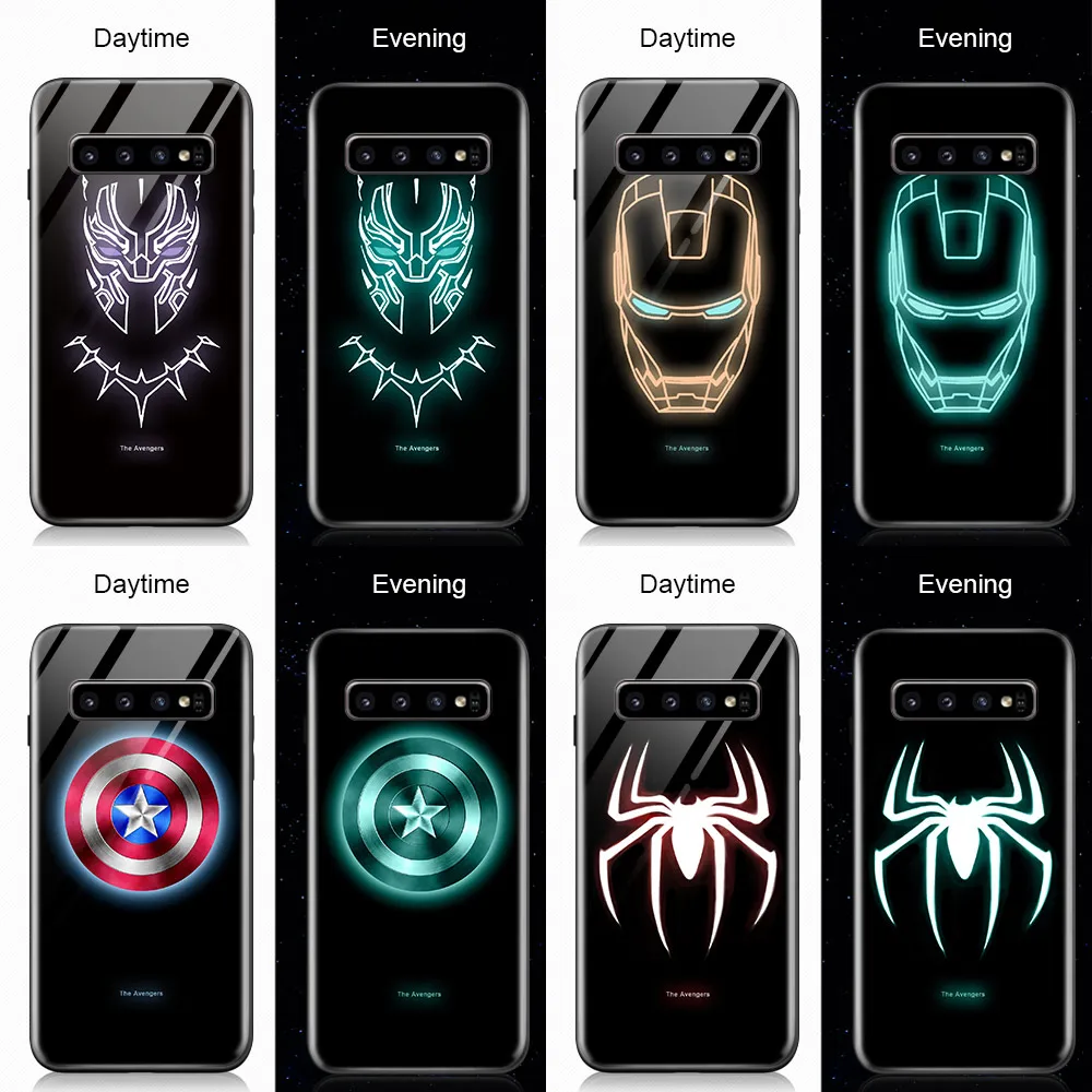 Чехол Marvel для Samsung Galaxy Note 8 9 10 Plus S8 S9 S10 S20 Ultra S10e светящийся в темноте чехол из