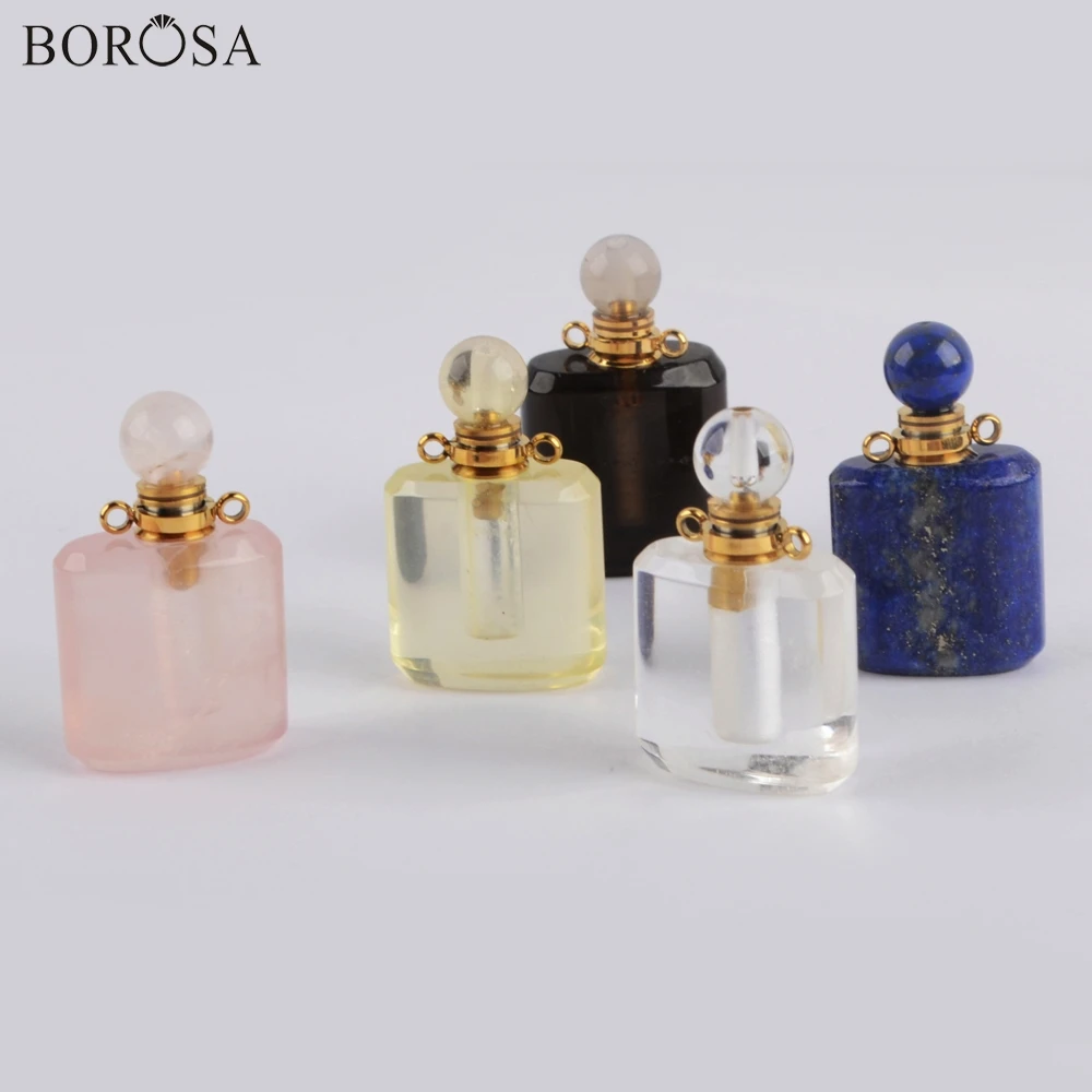 BOROSA 3Pcs Gold Plated Natural Stones Perfume Bottle Connectors Healing Essential oil Bottle Pendant for Women Necklace WX1188
BOROSA 3Pcs Gold Plated Natural Stones Perfume Bottle Connectors Healing Essential oil Bottle Pendant for Women Necklace WX1188
