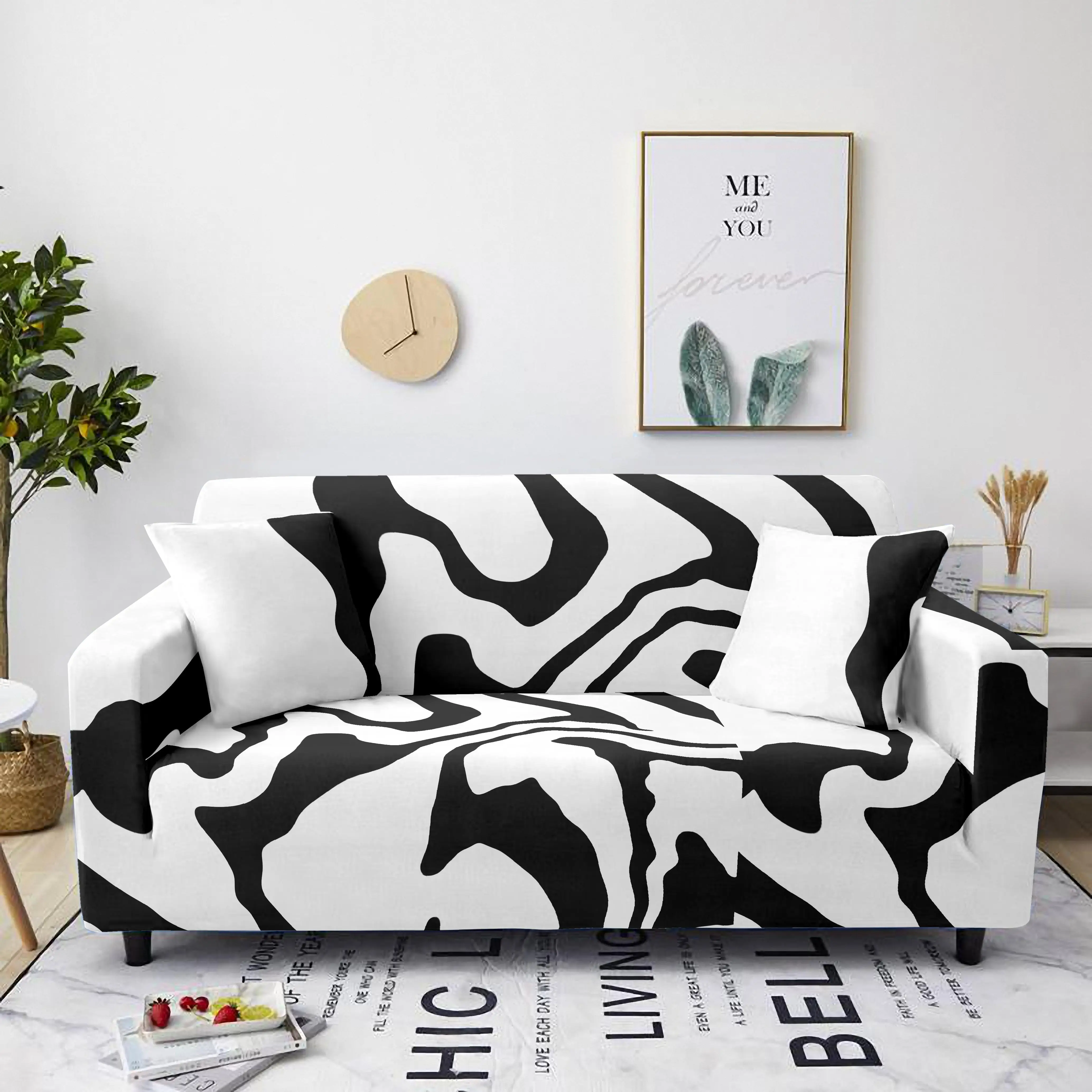 Zebra Stripe Pattern Sofa Cover Elastic Geometric Slipcovers for Living Room Corner Couch Cover Furniture Protector Loveseat
Zebra Stripe Pattern Sofa Cover Elastic Geometric Slipcovers for Living Room Corner Couch Cover Furniture Protector Loveseat