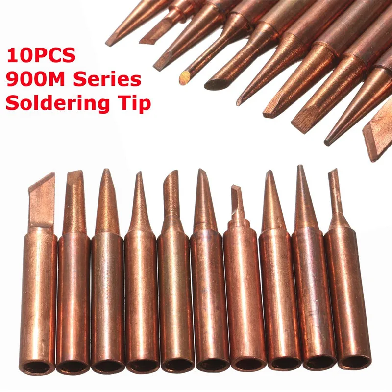 10Pcs 900M-T Pure Copper Soldering Iron Tip Lead-free Solder Tips Welding Head BGA Soldering Tool Lower Temperature Soldering
10Pcs 900M-T Pure Copper Soldering Iron Tip Lead-free Solder Tips Welding Head BGA Soldering Tool Lower Temperature Soldering
