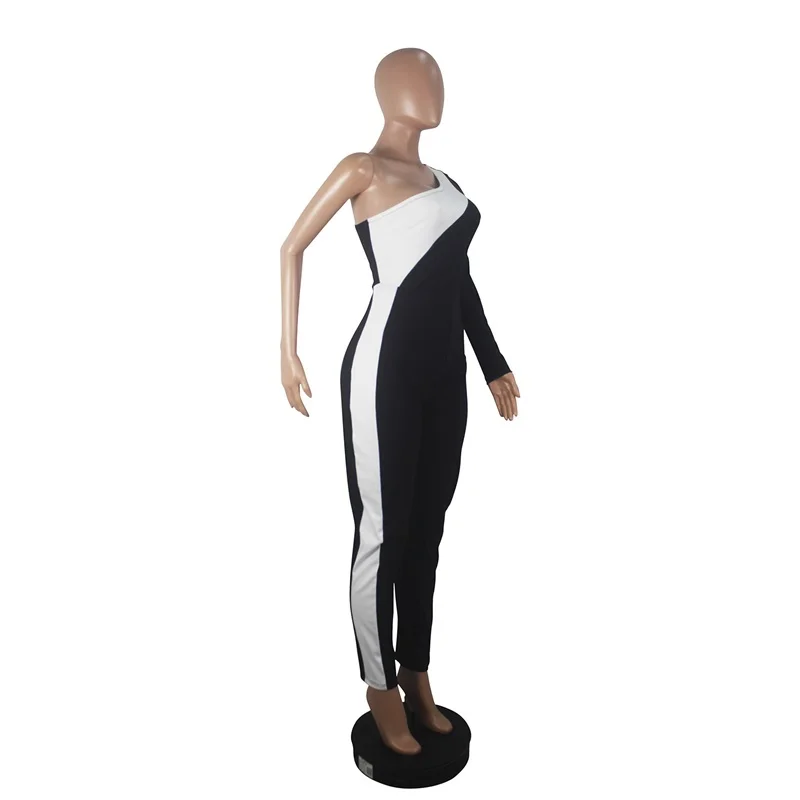 Summer Hot Sexy Bodycon Jumpsuit Women One Shoulder Full Sleeve Color Stitching Jumpsuits Hollow Out Long Jumpsuits
Summer Hot Sexy Bodycon Jumpsuit Women One Shoulder Full Sleeve Color Stitching Jumpsuits Hollow Out Long Jumpsuits