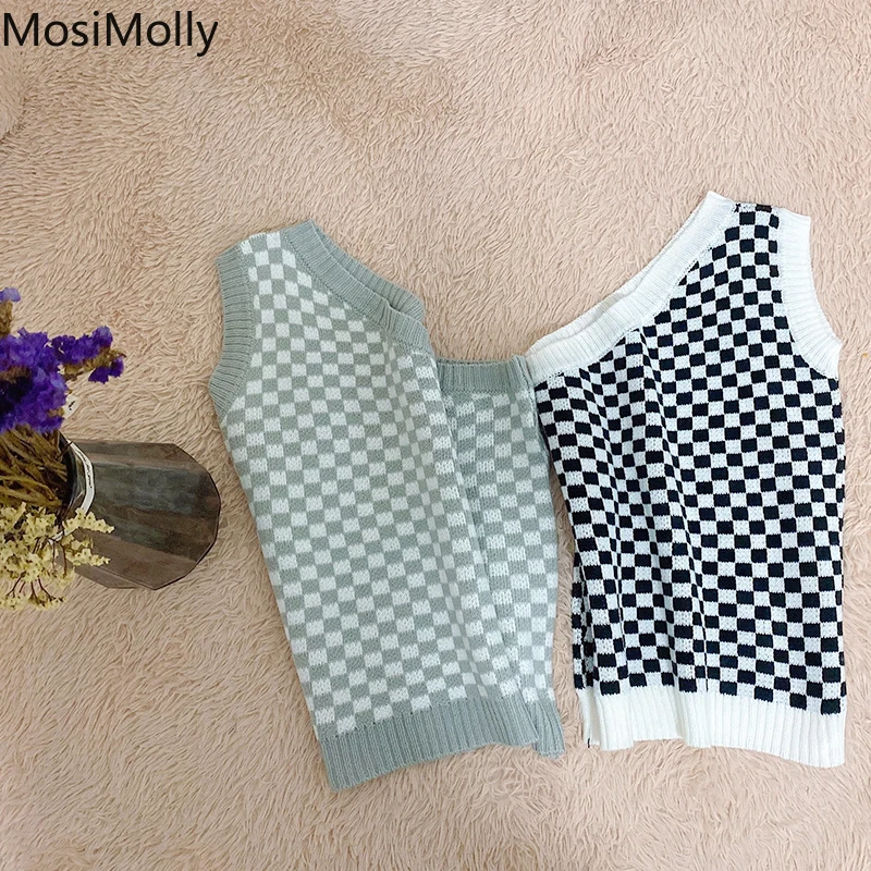 Women Knitting Vest Tank Black Plaid Sweater Vest Women One Shouler Jacquard Sweater Pullovers Sleeveless Knit Tops
Women Knitting Vest Tank Black Plaid Sweater Vest Women One Shouler Jacquard Sweater Pullovers Sleeveless Knit Tops
