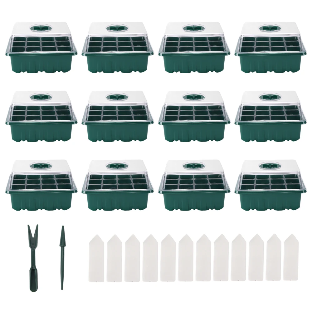 Garden 12Pcs Seed Starter Set 12 Cells Nursery Pots Seedling Trays Plants Pot Seed Propagator Greenhouse With Plant Markers Tool
Garden 12Pcs Seed Starter Set 12 Cells Nursery Pots Seedling Trays Plants Pot Seed Propagator Greenhouse With Plant Markers Tool
