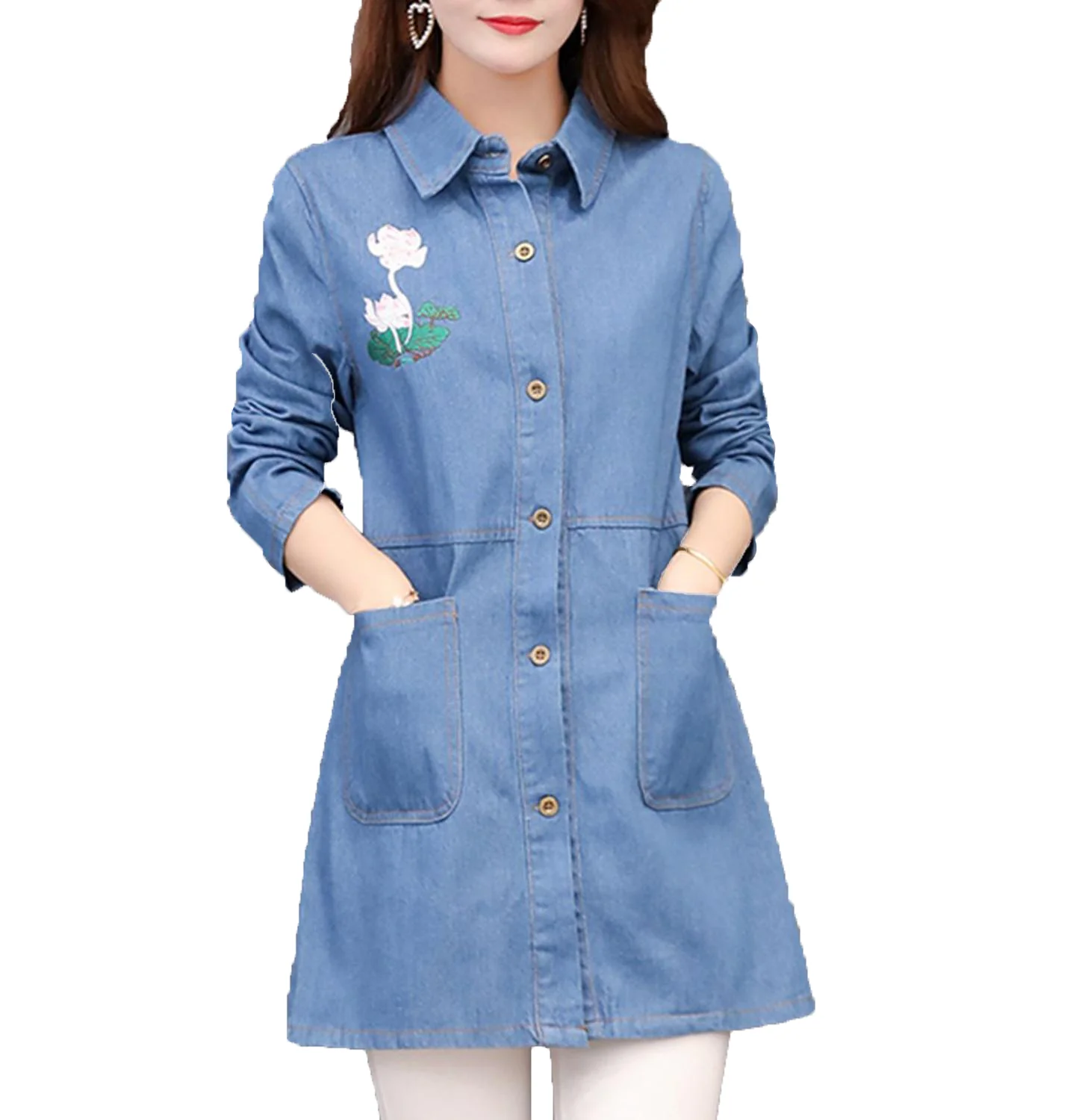 Embroidery Denim Jacket Coats Oversized Women'S Outerwear Spring Autumn Winter Clothes Jeans Jackets For Woman Female D0318
Embroidery Denim Jacket Coats Oversized Women'S Outerwear Spring Autumn Winter Clothes Jeans Jackets For Woman Female D0318