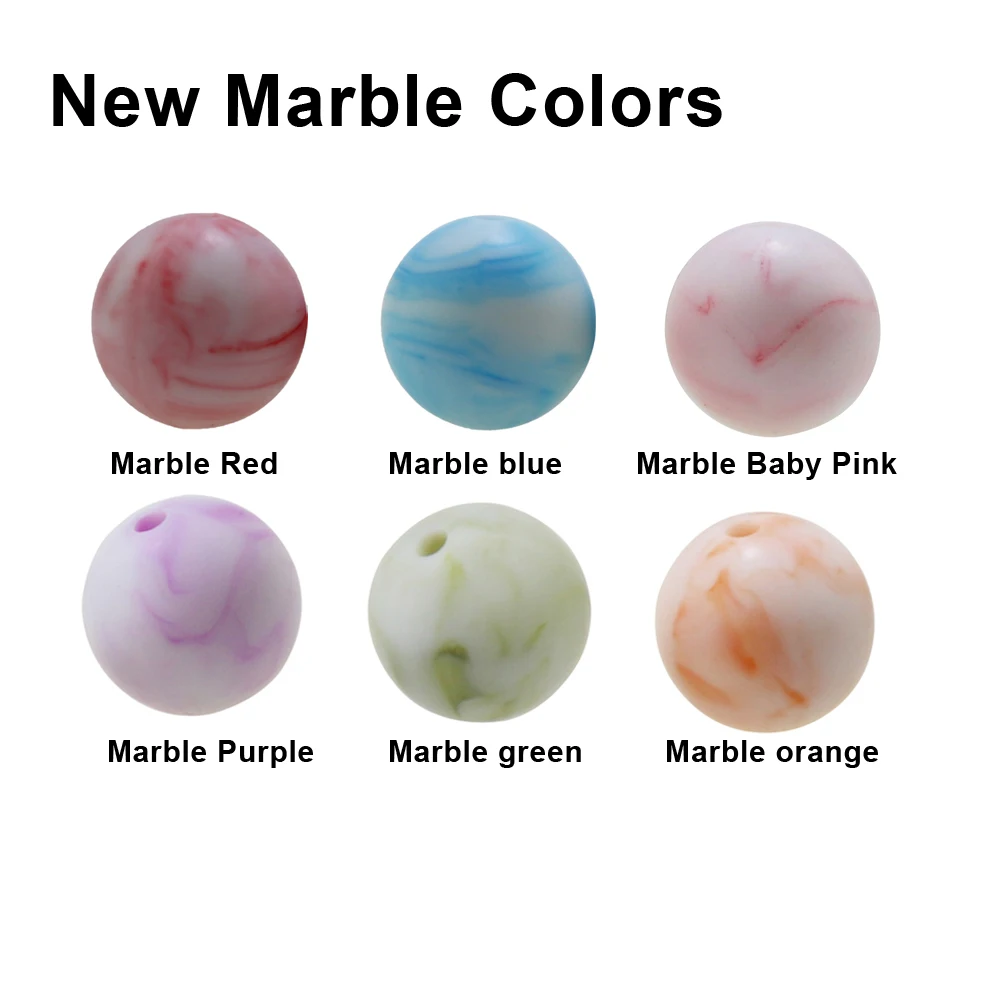 New Marble Color Silicone Beads 100pcs 15MM Round Silicone Beads Eco-friendly Baby Teething Nursing DIY Jewelry Baby Teethers
New Marble Color Silicone Beads 100pcs 15MM Round Silicone Beads Eco-friendly Baby Teething Nursing DIY Jewelry Baby Teethers