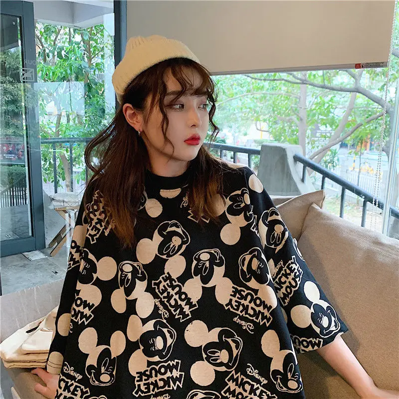 Kawaii T-Shirt Tops Mickey Mouse Print Loose Streetwear Summer Tshirts Women Cute Cartoon Top Female Harajuku Tee Shirt 2021
Kawaii T-Shirt Tops Mickey Mouse Print Loose Streetwear Summer Tshirts Women Cute Cartoon Top Female Harajuku Tee Shirt 2021