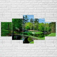 Augusta Masters Golf Course 5 Pcs Canvas Picture Print Wall Art Canvas Painting Wall Decor for Living Room Poster No Framed