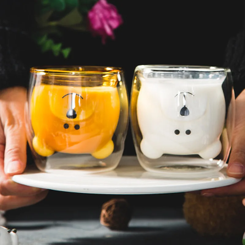 250ml Glass Mugs Cute Bear Cat Animal Double Wall Glass Mug Double-layer Glass Milk Mug Coffee Cup Christmas Gift
250ml Glass Mugs Cute Bear Cat Animal Double Wall Glass Mug Double-layer Glass Milk Mug Coffee Cup Christmas Gift