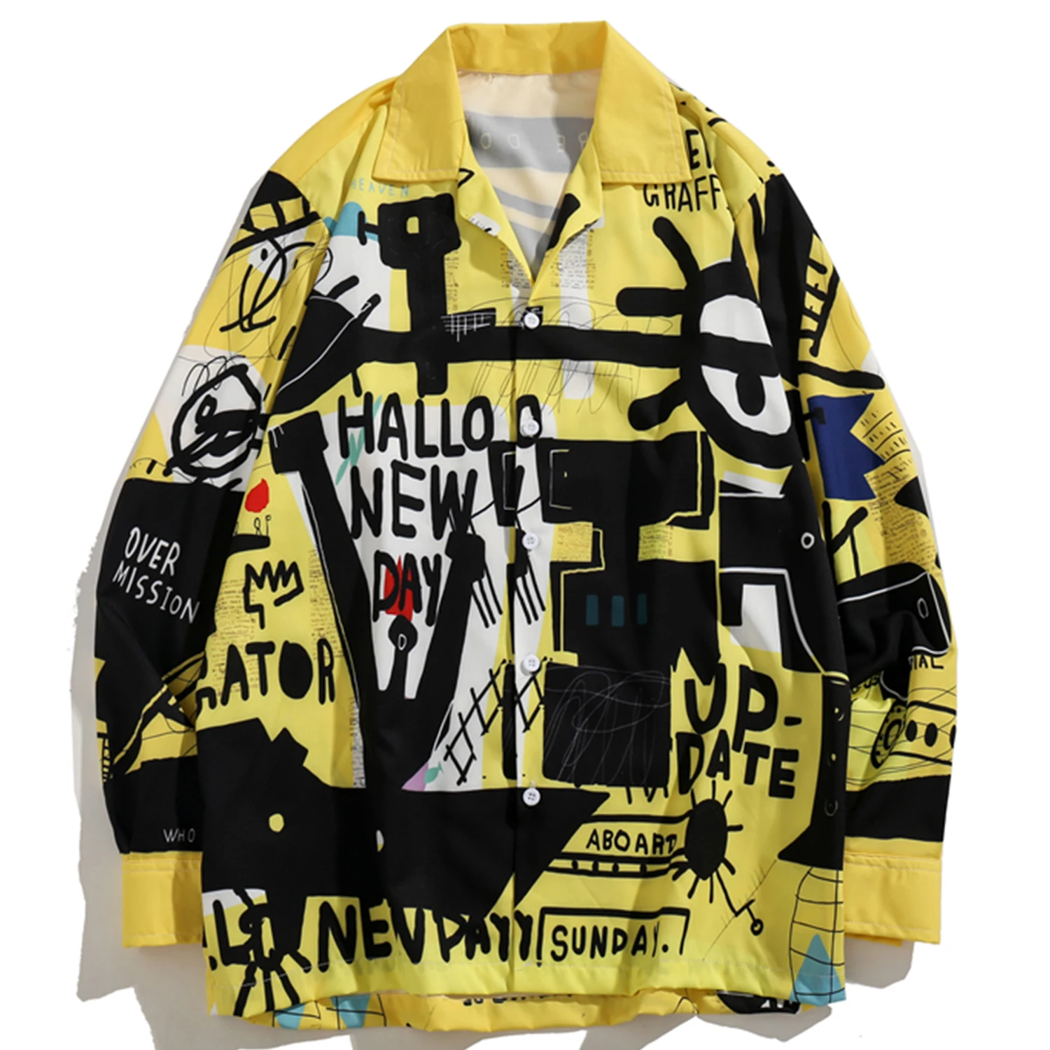 LACIBLE Hip Hop Color Clock Letter Graffiti Mens Shirts 2021 Fashion Harajuku Streetwear Outwear Casual Cotton Long Sleeve
LACIBLE Hip Hop Color Clock Letter Graffiti Mens Shirts 2021 Fashion Harajuku Streetwear Outwear Casual Cotton Long Sleeve