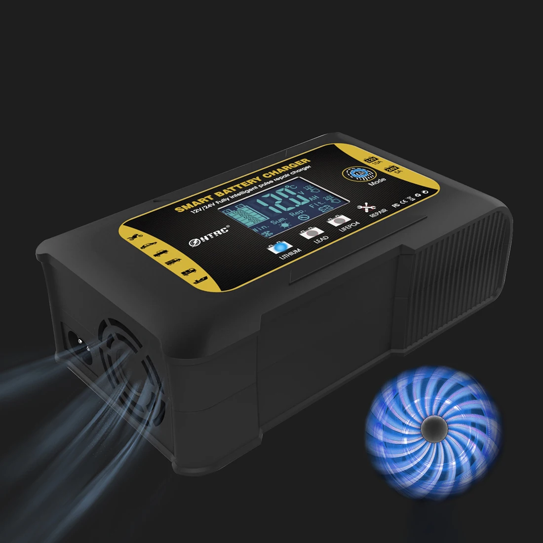 HTRC 10A Car Battery Charger 12V/24V 7-Stage Pulse Repair Maintainer Smart Charger for Lithium Lead-Acid LIFEFO4 AGM Battery
HTRC 10A Car Battery Charger 12V/24V 7-Stage Pulse Repair Maintainer Smart Charger for Lithium Lead-Acid LIFEFO4 AGM Battery