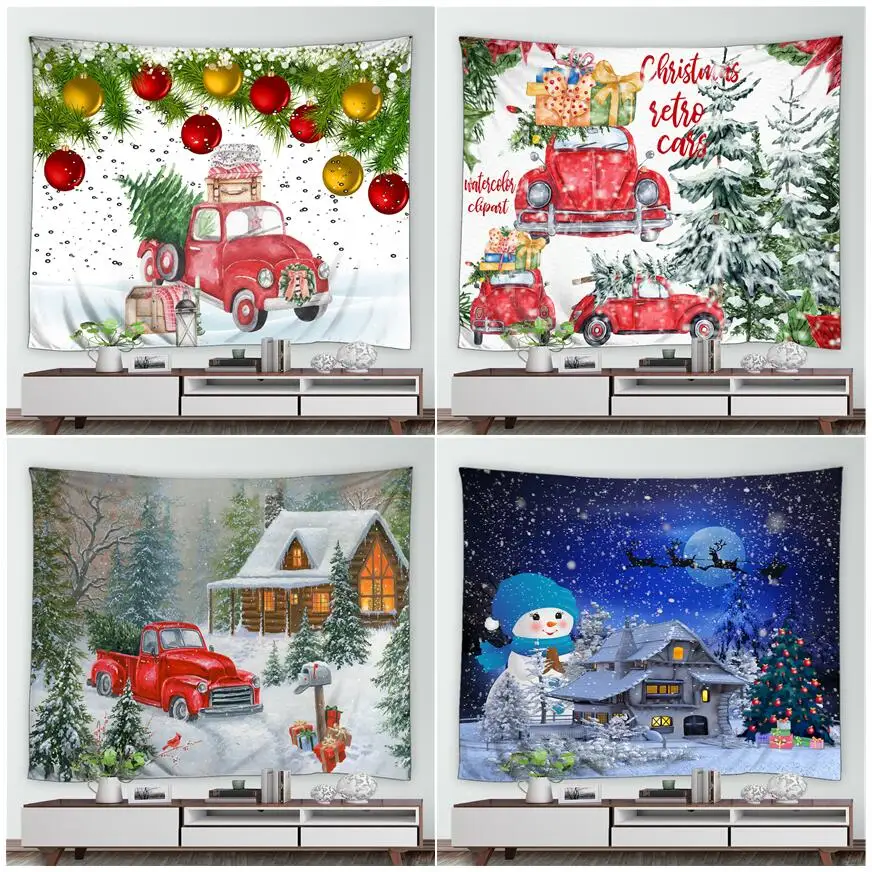 Red Retro Truck Christmas Trees Tapestry Snowman Xmas House Cedar Winter Forest Wall Hanging Home Living Room Holiday Tapestries
Red Retro Truck Christmas Trees Tapestry Snowman Xmas House Cedar Winter Forest Wall Hanging Home Living Room Holiday Tapestries