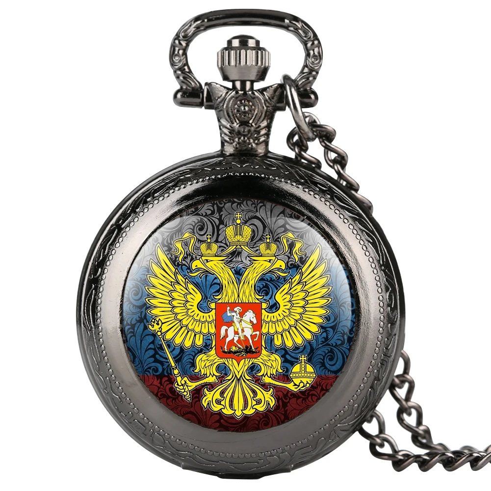 

Antique Double-Headed Eagle Bat Russia Quartz Pocket Watch Necklace Chain Pendant Watches Unisex Clock Steampunk Souvenir Gifts