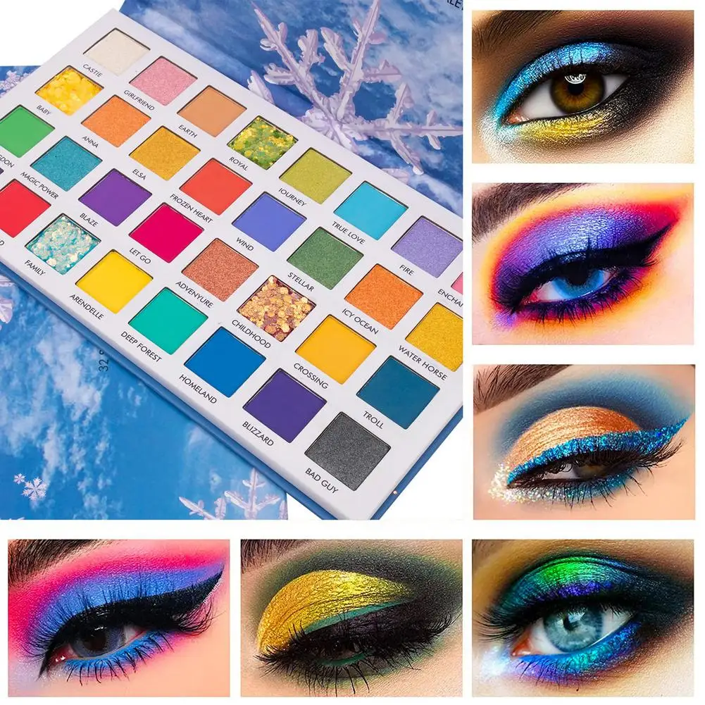 32 Colors Glitter Eyeshadow Powder High-Gloss Pearlescent Eyeshadow Palette Net Red Eyeshadow Stage Eye Makeup Kit Waterproof
32 Colors Glitter Eyeshadow Powder High-Gloss Pearlescent Eyeshadow Palette Net Red Eyeshadow Stage Eye Makeup Kit Waterproof