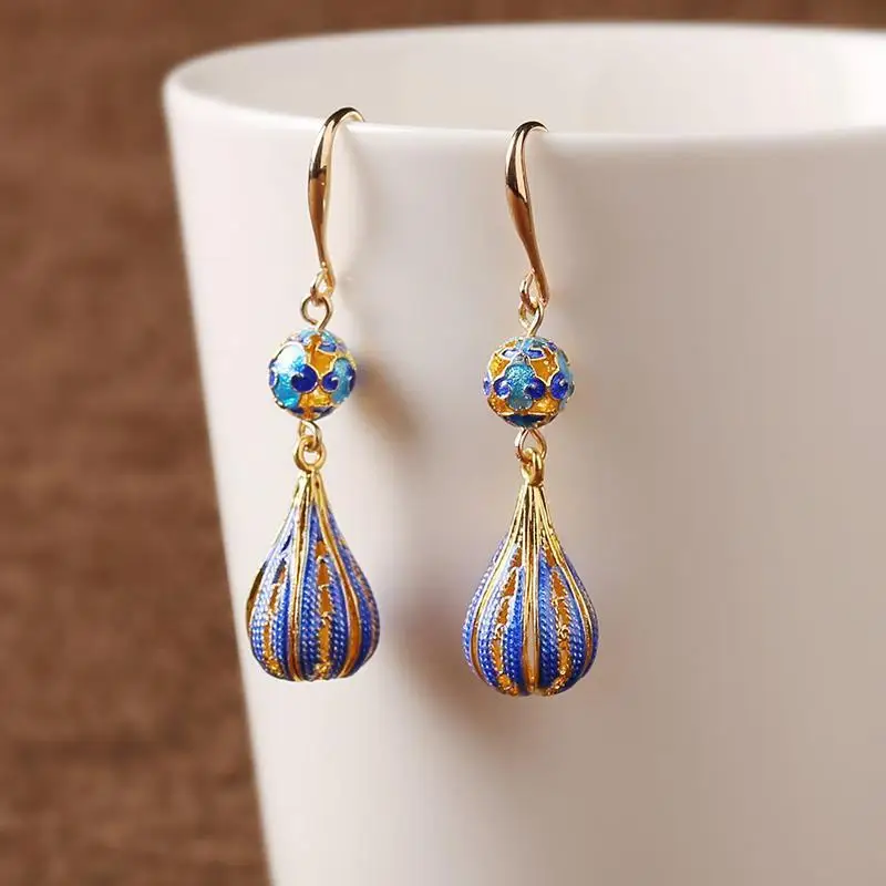 Cloisonne Earrings Women's Antique Temperament Long Sterling Silver Chinese Style for Cheongsam Earrings Eardrops 2020 New Fashi
Cloisonne Earrings Women's Antique Temperament Long Sterling Silver Chinese Style for Cheongsam Earrings Eardrops 2020 New Fashi