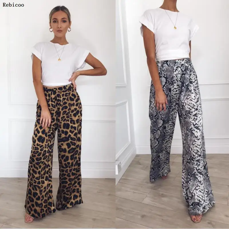 Women's Leggings Pants Capris Casual Loose Snakeskin Elastic High Waist Pleated Animal Print Wide Leg Pant
Women's Leggings Pants Capris Casual Loose Snakeskin Elastic High Waist Pleated Animal Print Wide Leg Pant