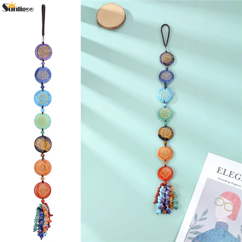 Sunligoo Healing 7 Chakra Symbols With Chip Stones Tassel Spiritual Meditation Home Car Window Feng Shui Wall Hanging Ornament
Sunligoo Healing 7 Chakra Symbols With Chip Stones Tassel Spiritual Meditation Home Car Window Feng Shui Wall Hanging Ornament