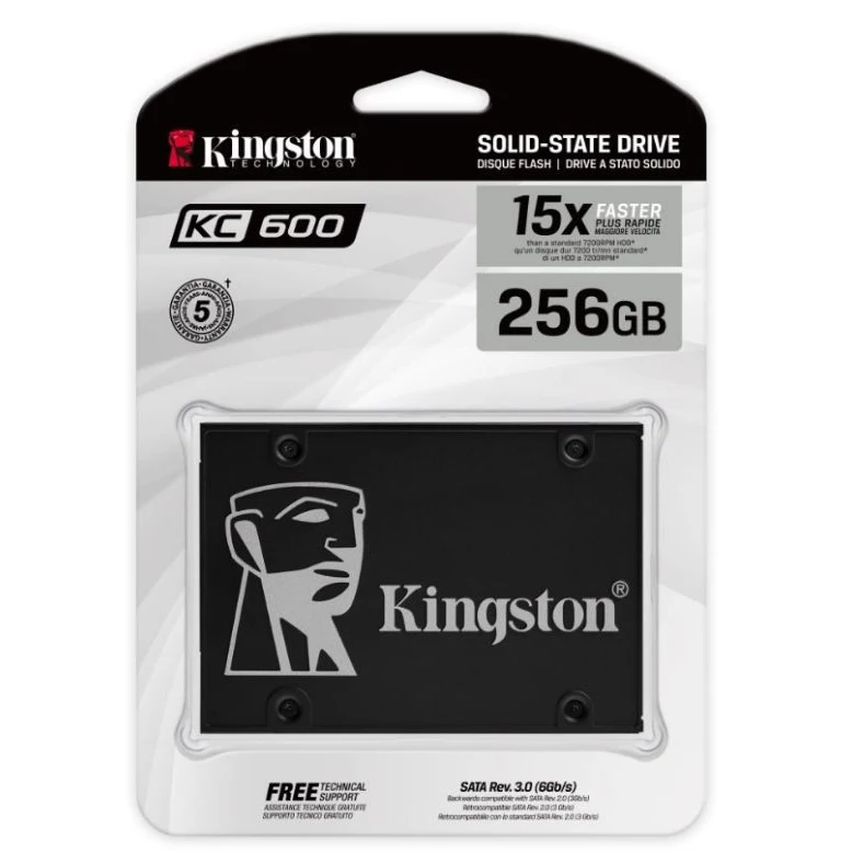 Твердотельный накопитель Kingston KC600 SKC600/256G SSD 2.5" 256GB SATA-III чтение: 550 Мб/сек запись: