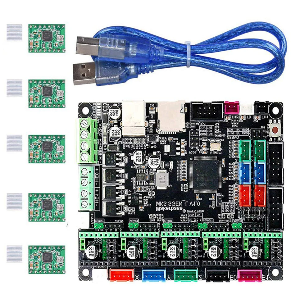 DIY Kit Board Drives L-Controller 3D Printer MKS GEN Ramps 1.4/Mega2560 TMC 2208/2209TMC2100 Expansion Board V1.0 Motor Driver
DIY Kit Board Drives L-Controller 3D Printer MKS GEN Ramps 1.4/Mega2560 TMC 2208/2209TMC2100 Expansion Board V1.0 Motor Driver