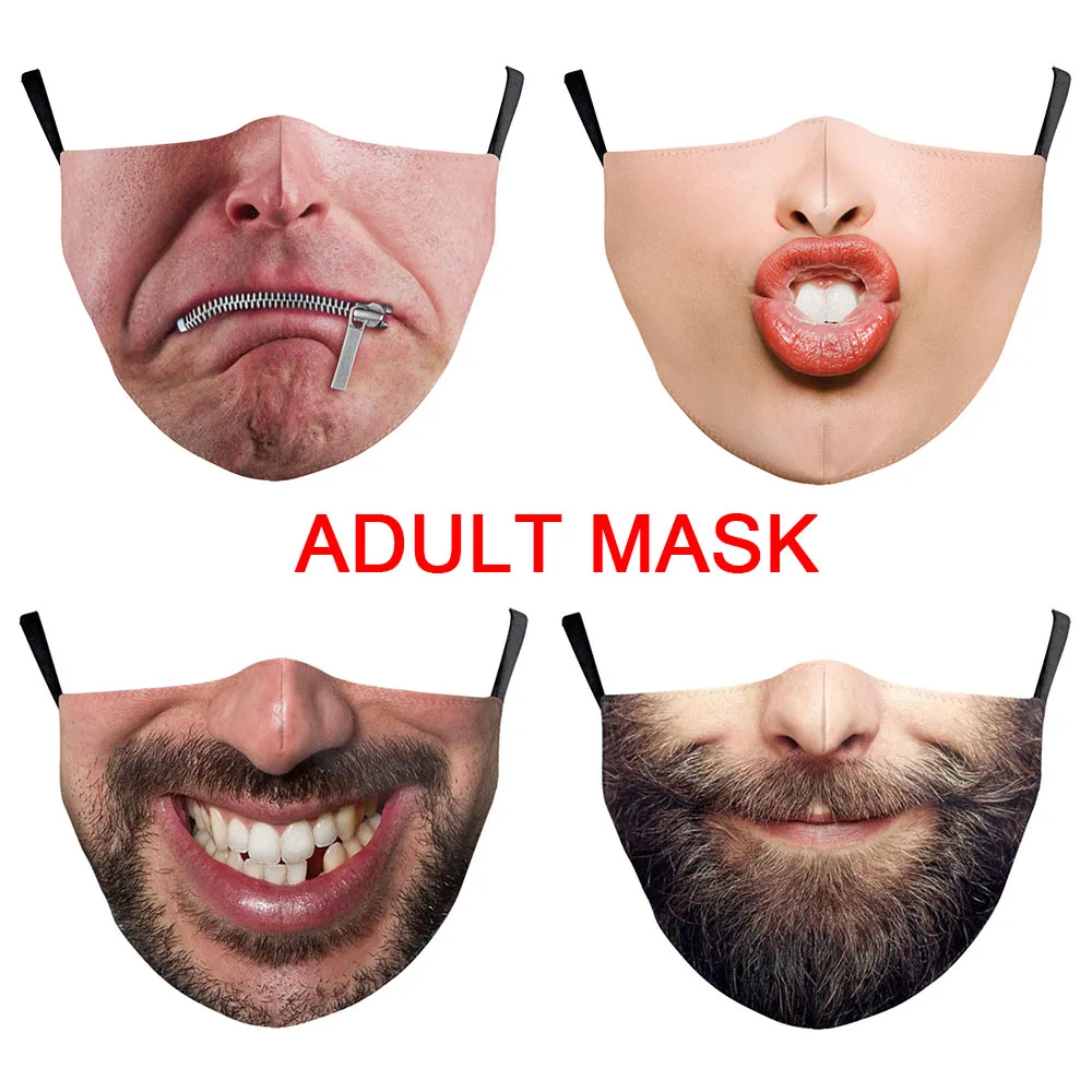 Funny Big Beard Mouth Cosplay Women's Men Masks Face-Protection Dustproof Cycling Street Spots Breathable Halloween Adult Mask
Funny Big Beard Mouth Cosplay Women's Men Masks Face-Protection Dustproof Cycling Street Spots Breathable Halloween Adult Mask
