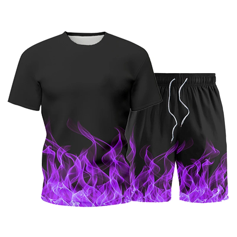 Summer New Men's Sets Mens 2 Piece Outfit Sweat Suits Men Flame 3D Print T-Shirt+Shorts Male Sportswear Casual Fashion Tracksuit
Summer New Men's Sets Mens 2 Piece Outfit Sweat Suits Men Flame 3D Print T-Shirt+Shorts Male Sportswear Casual Fashion Tracksuit