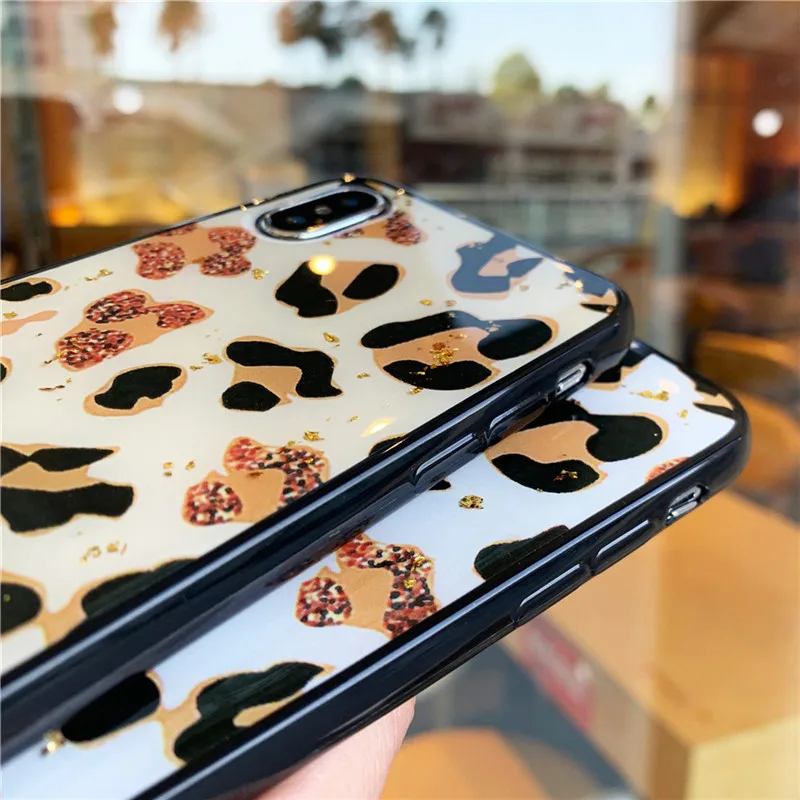 Чехол для Oneplus 7T Pro блестящий чехол с леопардовым принтом One plus 7 1 + из золотой