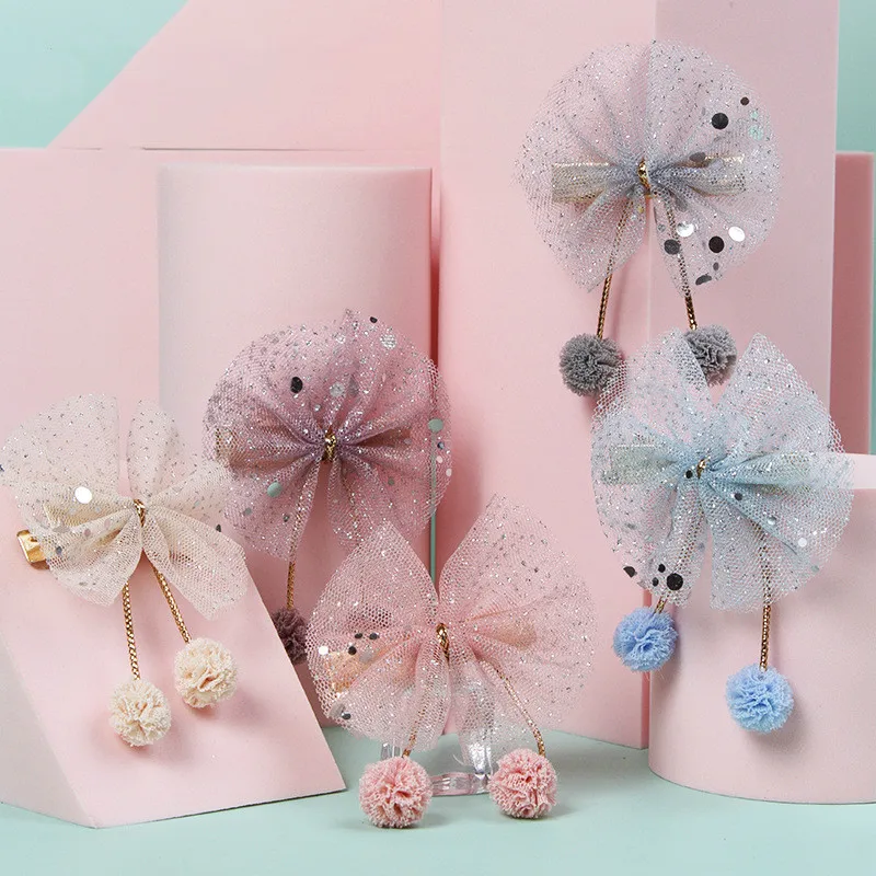 5pcs/lot Korean Cute Yarn Hairpins Chiffon Flower Ball Hair Bows Sequins Lace Orangza Bb Barrettes for Baby Girls Accessories
5pcs/lot Korean Cute Yarn Hairpins Chiffon Flower Ball Hair Bows Sequins Lace Orangza Bb Barrettes for Baby Girls Accessories
