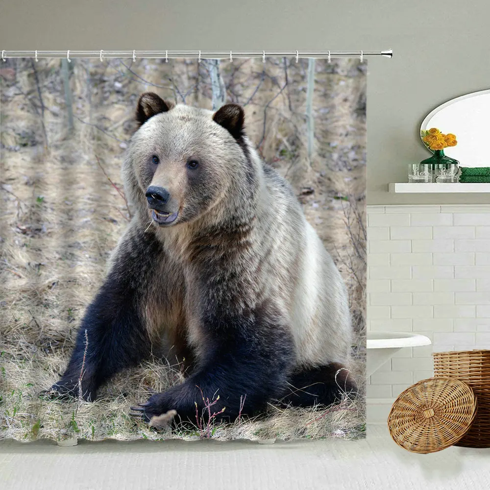Grizzly Elephant Giraffe Zebra Dog Printed Shower Curtain Wild Animal Bathroom Bathtub Waterproof Polyester Curtains With Hook
Grizzly Elephant Giraffe Zebra Dog Printed Shower Curtain Wild Animal Bathroom Bathtub Waterproof Polyester Curtains With Hook