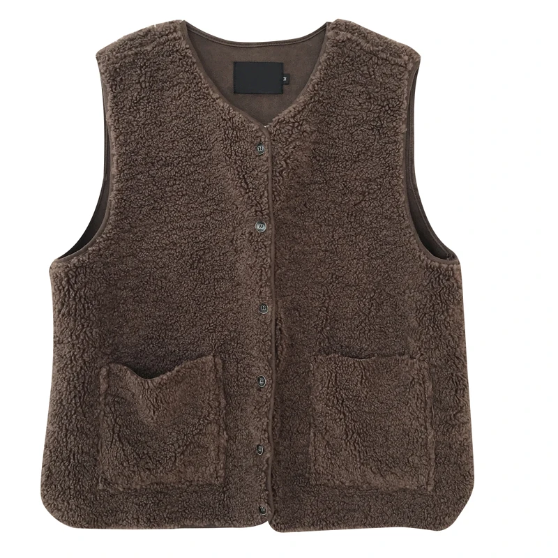 Autumn and Winter Soft Glutinous Thick Leather and Fur Vest Women's Korean Versatile Loose Slimming Lambswool Vest Waistcoat
Autumn and Winter Soft Glutinous Thick Leather and Fur Vest Women's Korean Versatile Loose Slimming Lambswool Vest Waistcoat