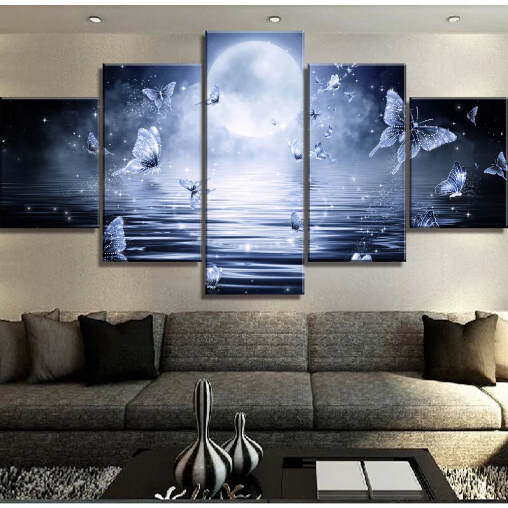 Modular Canvas Home Decoration Printed 5 Panel Butterfly Moon Painting Poster Wall Artwork Pictures For Living Room Framework
Modular Canvas Home Decoration Printed 5 Panel Butterfly Moon Painting Poster Wall Artwork Pictures For Living Room Framework